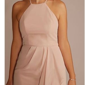 High neck chiffon bridesmaid dress with cascade
DB Collection STYLE# F20014